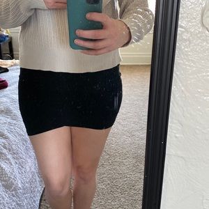 Black mini skirt